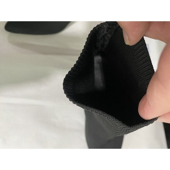 Something Navy Ladies Heeled Booties knit pull on Black pointed toe Size 8 - Picture 6 of 7